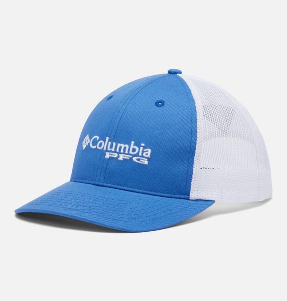 Columbia PFG Trucker Hats Blue White For Men's NZ64782 New Zealand